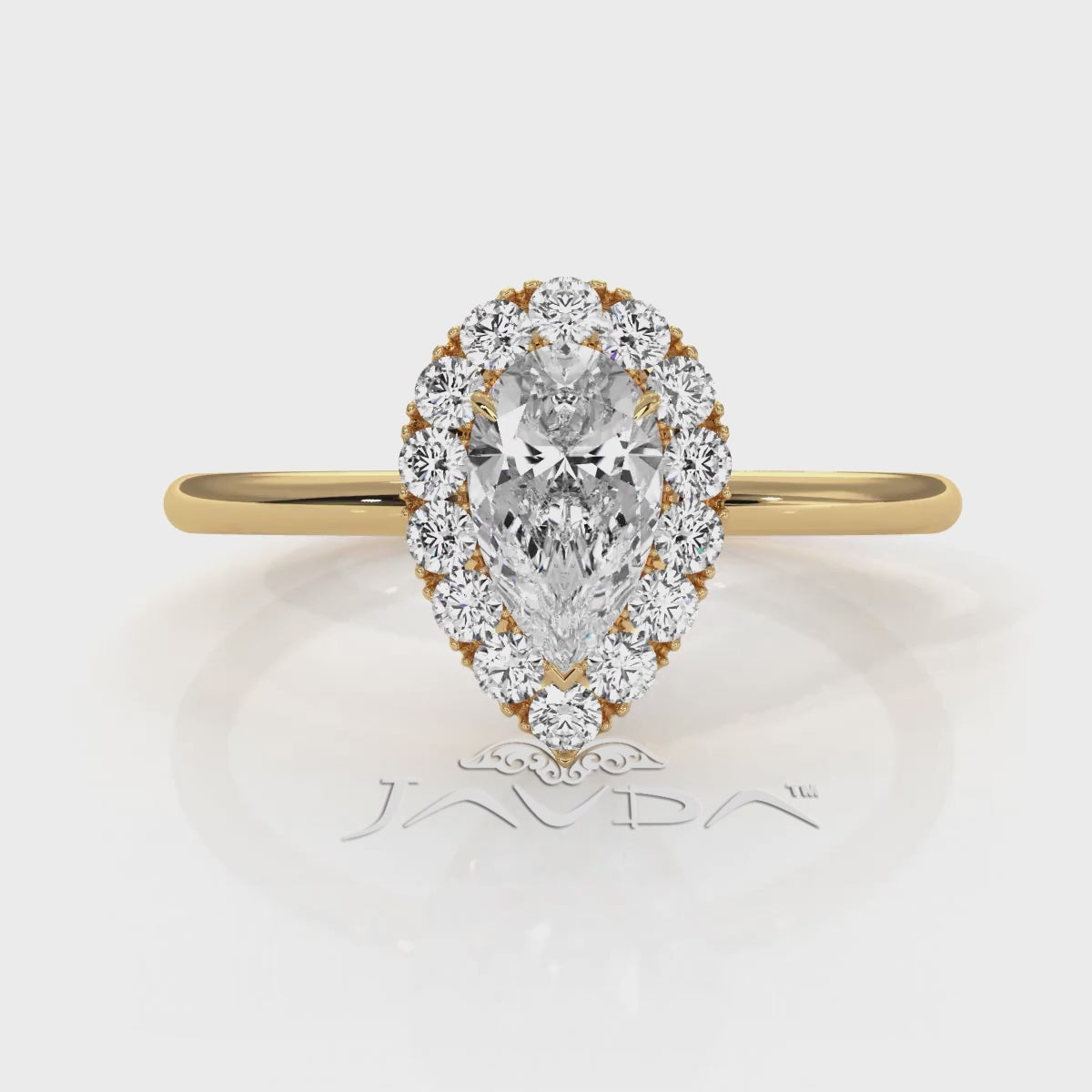 Pear Diamond Engagement U Cut Prong Setting Ring 0.50 Ctw.