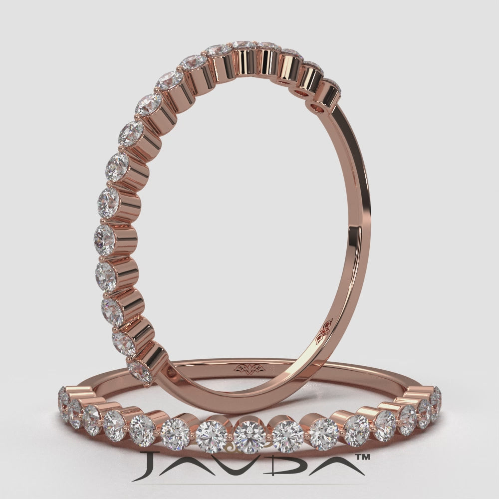 Prong Set Stackable Round Lab Diamond Wedding Ring 0.26ctw.