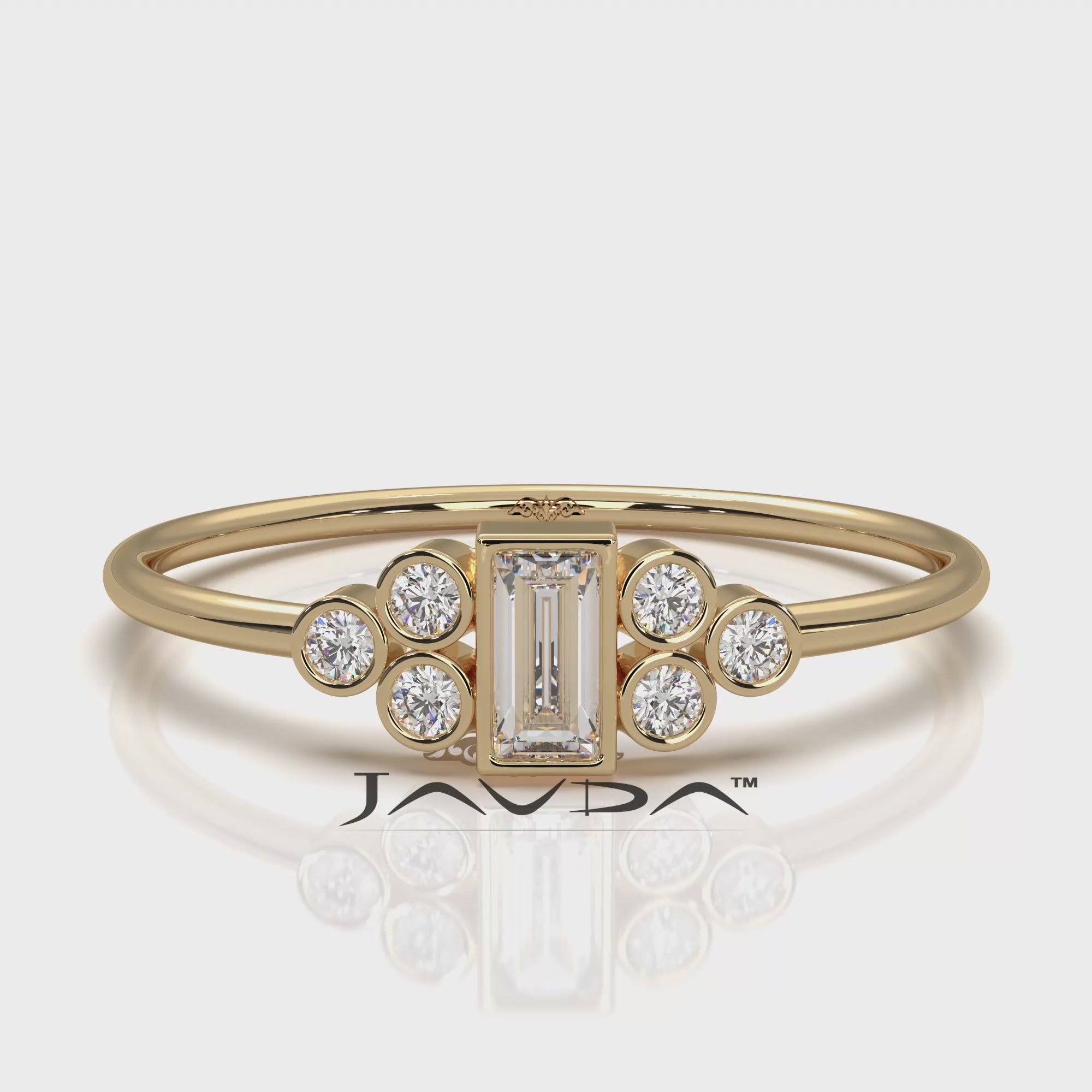 Cluster Bezel Baguette Round Lab Diamond Fashion Ring 0.27ctw.