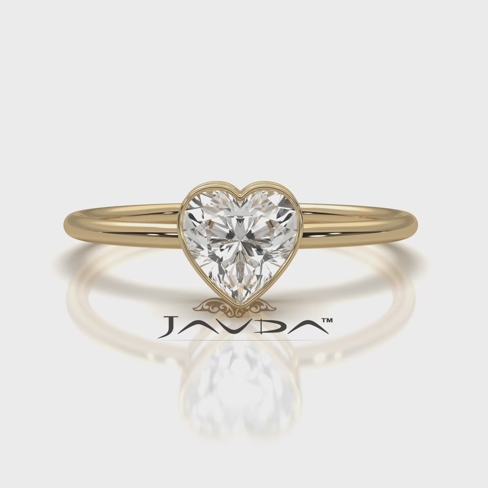Stackable Heart Lab Diamond Bezel Set Engagement Ring 0.59ctw.