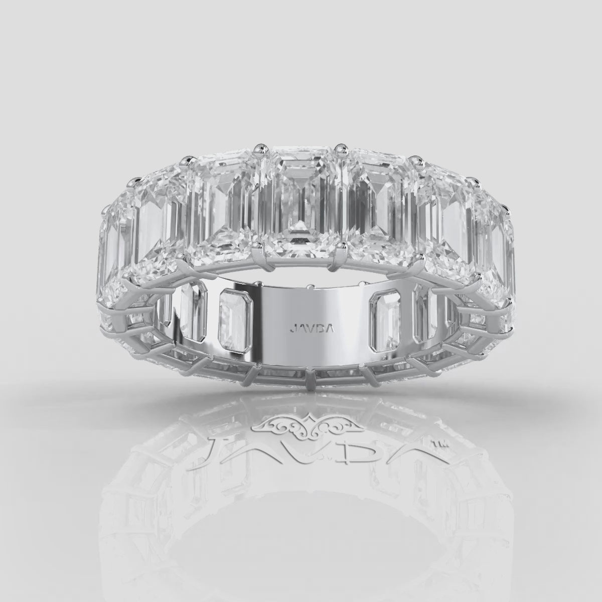 Emerald Cut Lab Grown Diamond Women's Eternity Wedding Band 5.2 Ctw.