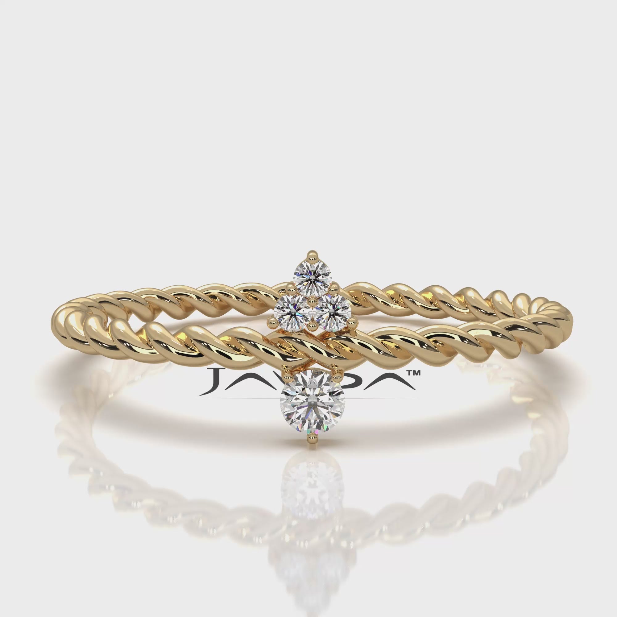 Twisted Rope Mini Cluster Fashion Lab Diamond Wedding Ring 0.06ctw.