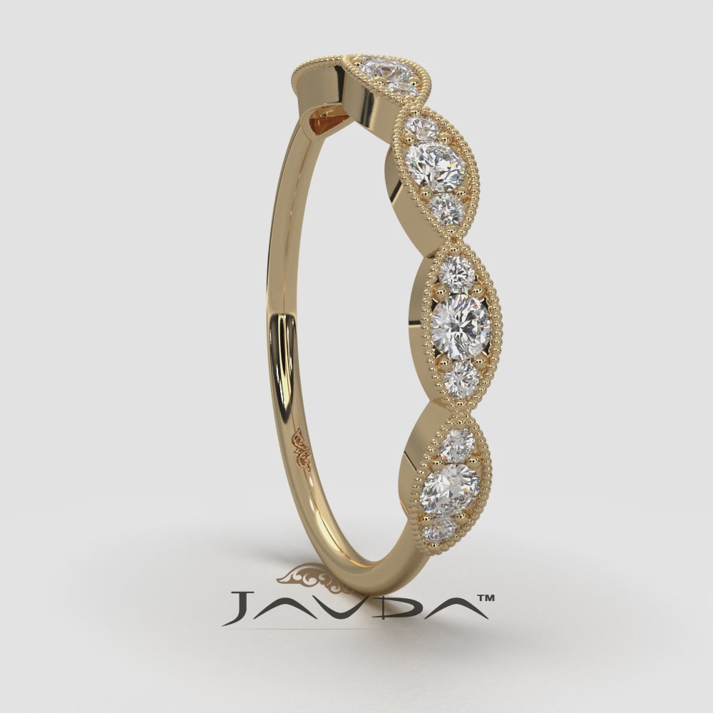 Slim Milgrain Edge Lab Diamond Wedding Band 0.28ctw.