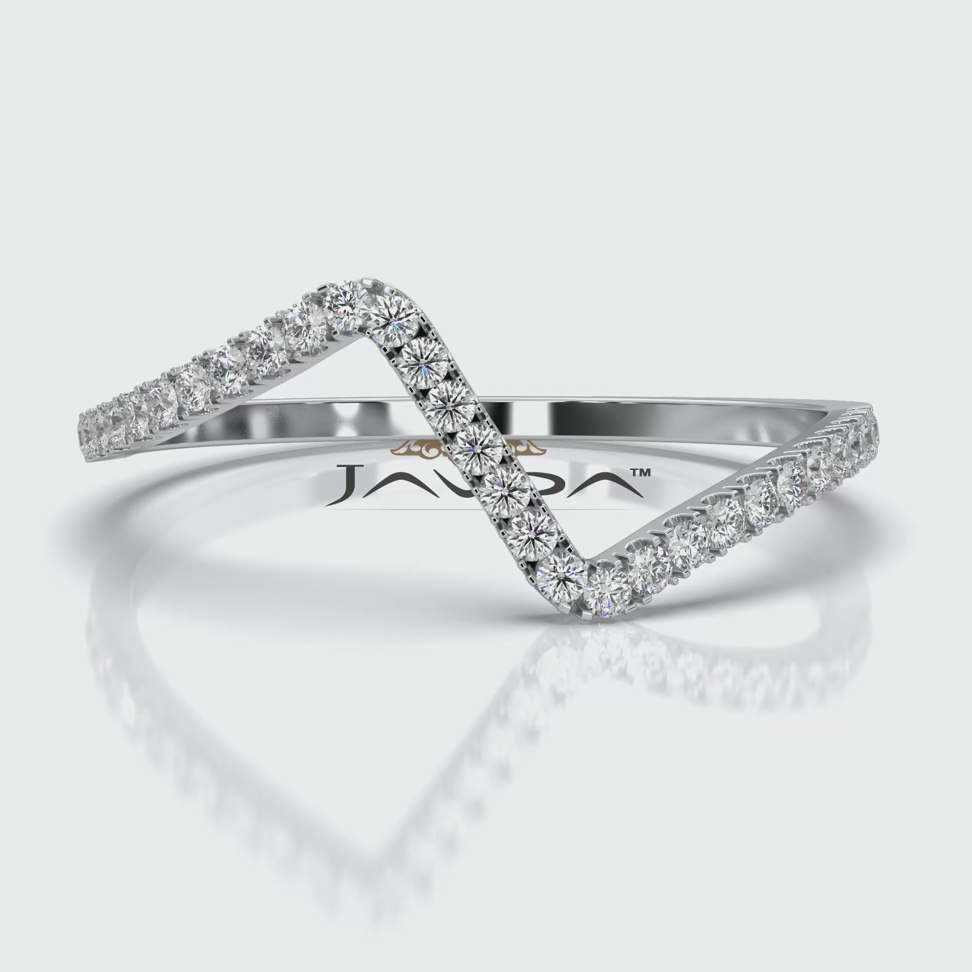 Classic Zig Zag Design Round Lab Diamond Fashionable Ring in 0.13ctw.