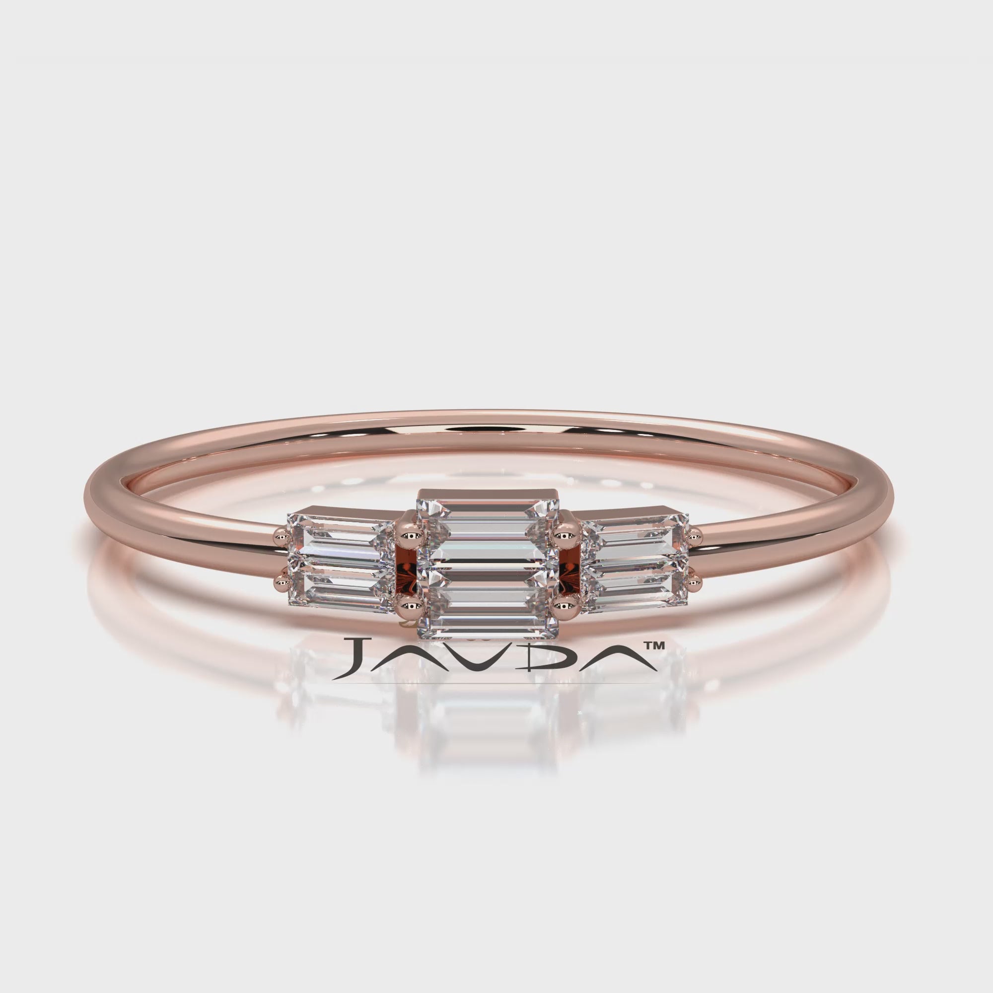 Minimalist Sleek Design Baguette Lab Diamond Light Weight Ring 0.16ctw.