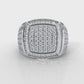Modern Edge 14K White Gold Men's Square Lab Diamond Ring 3.11ctw