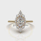 Prong Set Scalloped Halo Oval Lab Diamond Anniversary Ring 1.04ctw.