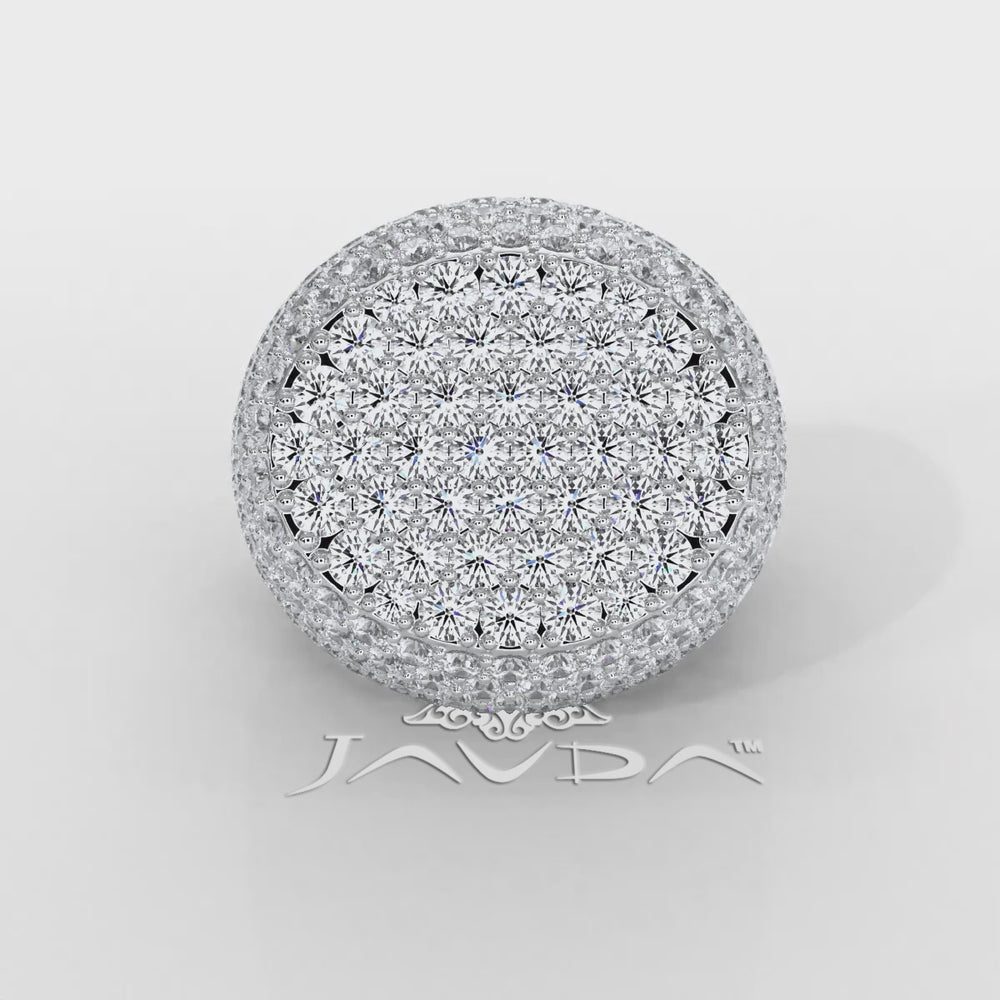 Circle of Glamour Men's 14K White Gold Lab Diamond Ring 11.5ctw