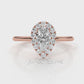 Pear Diamond Engagement U Cut Prong Setting Ring 0.50 Ctw.