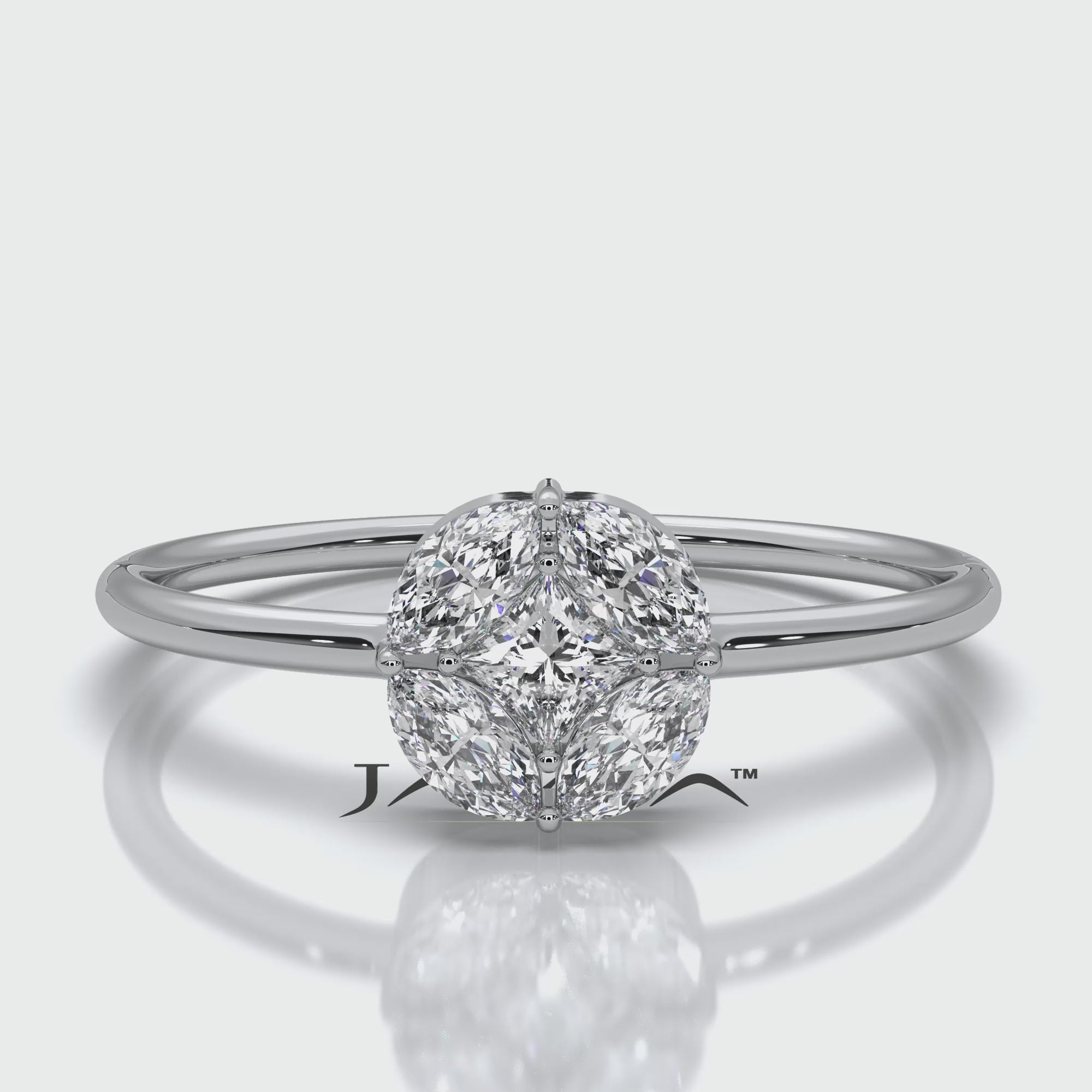 Minimalist Princess Marquise Fashionable Lab Diamond Ring 0.31ctw.