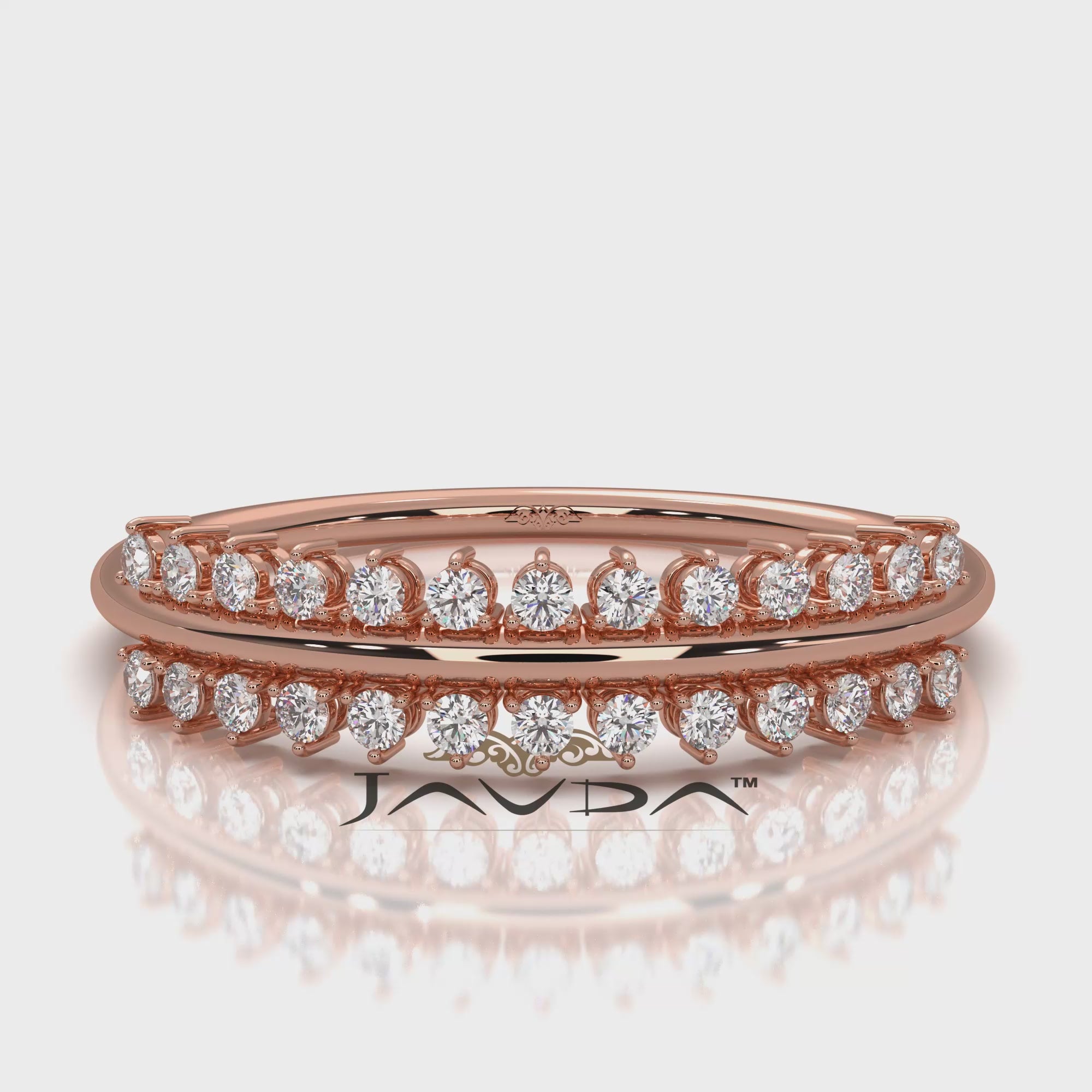 Delicate Prong Set Stackable Fashion Round Lab Diamond Ring 0.12ctw.