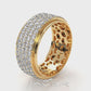 Matte Finish 4 Row Round Diamond Eternity Men Wedding Band 14k White Gold 2.83 Ctw.