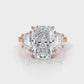 3 Stone Radiant Lab Grown Diamond Engagement Ring IGI 14k White Gold 5.04 Ctw.