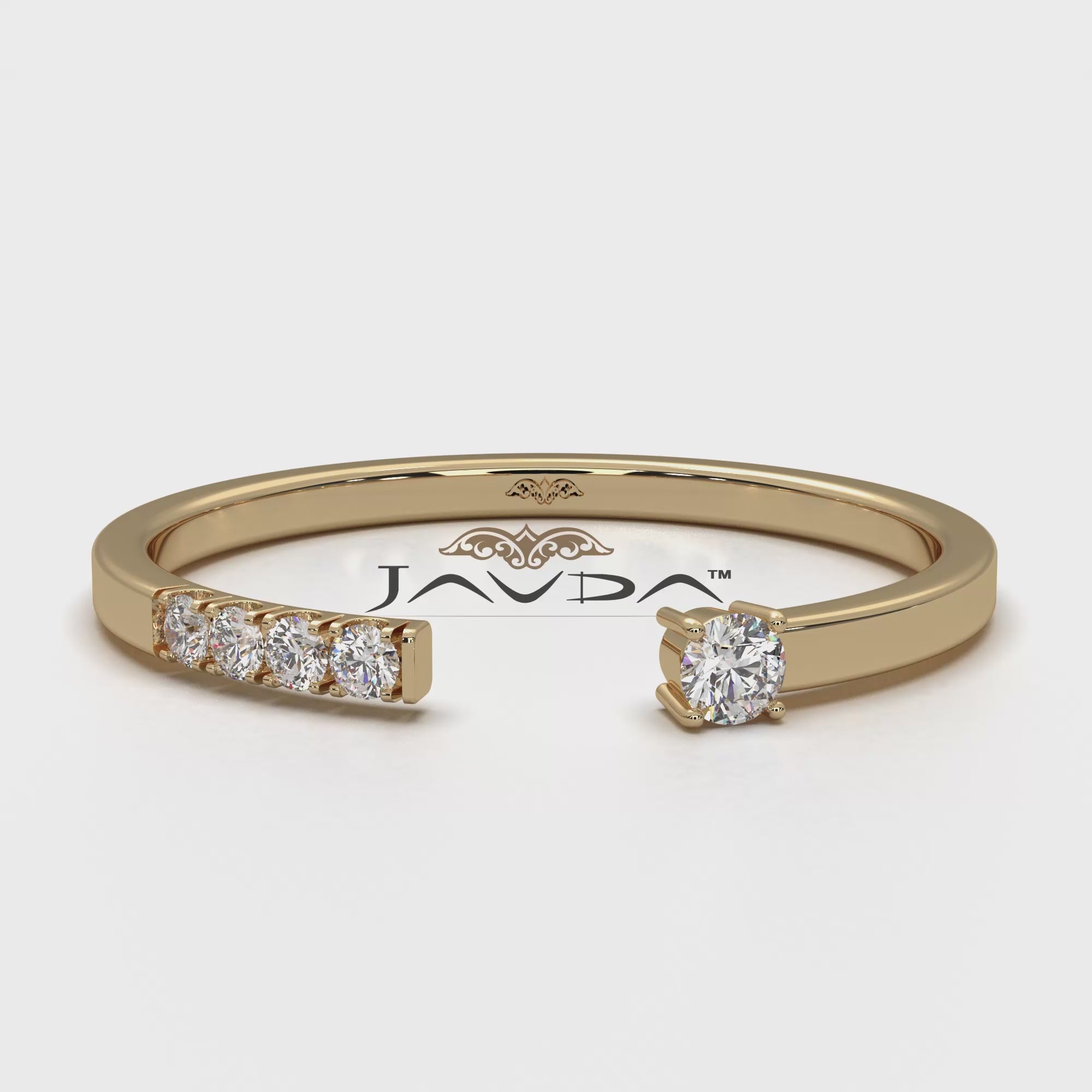 Open Cuff Round Lab Diamond Fashion Anniversary Ring 0.06ctw.