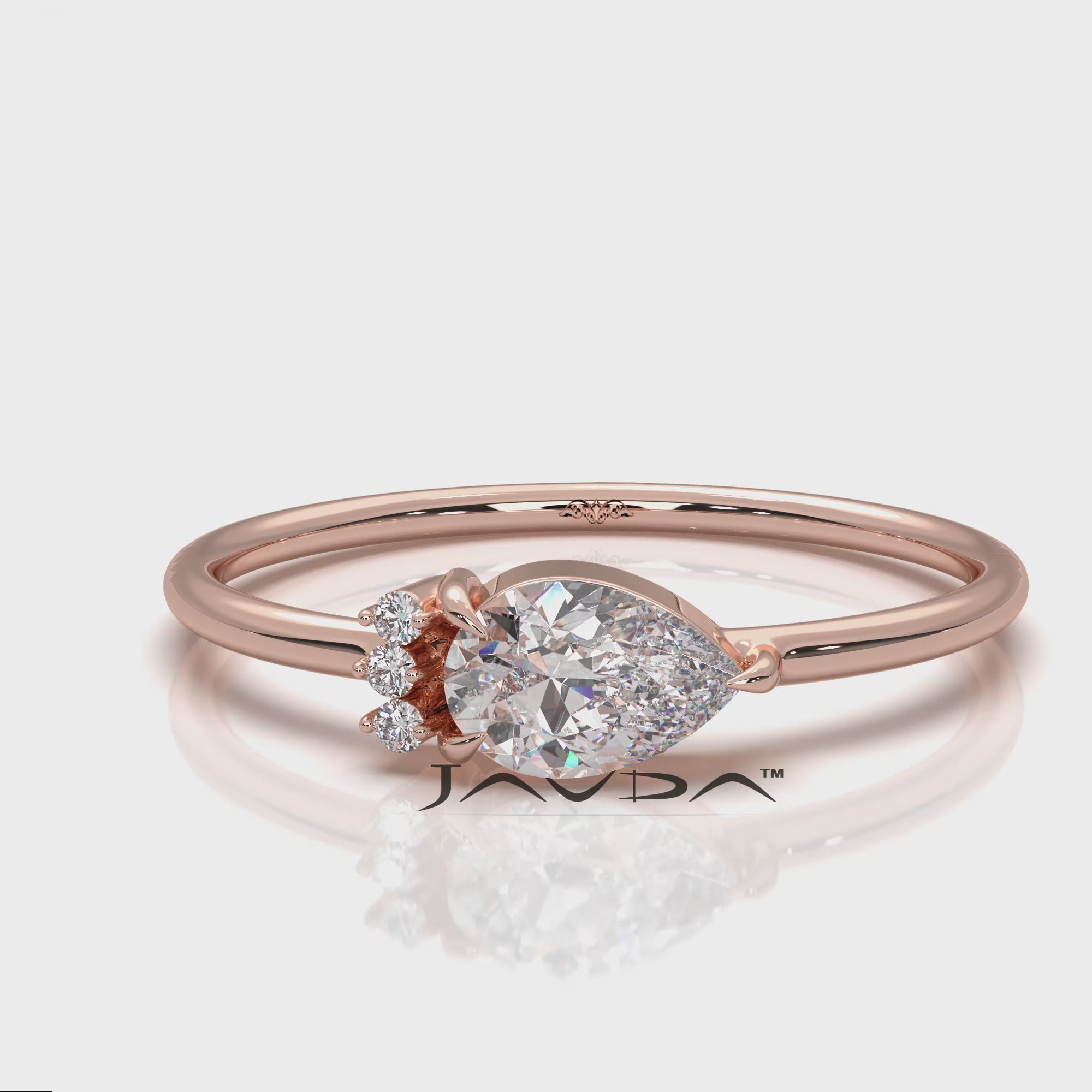 Snow Owl Mini Cluster Pear Lab Diamond Fashion Ring 0.37ctw.