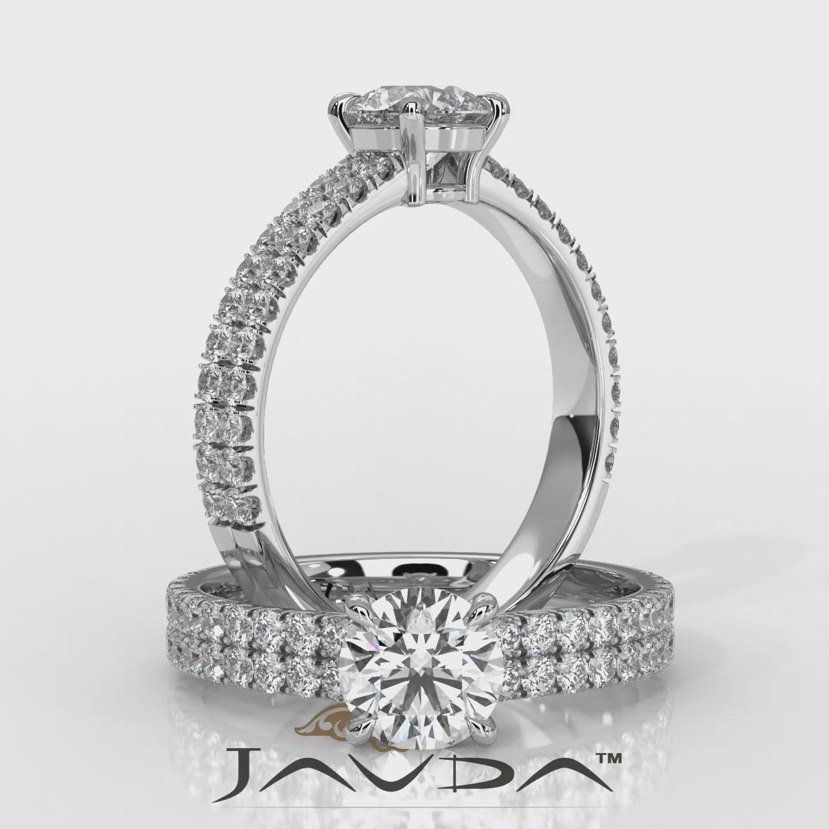 U Shape Prong Setting Lab Grown Diamond Engagement Ring IGI Certified 1.75 Ctw.