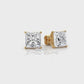 Princess Lab Grown Diamond Stud Earring IGI Certified in 14k White Gold 6 Ctw.