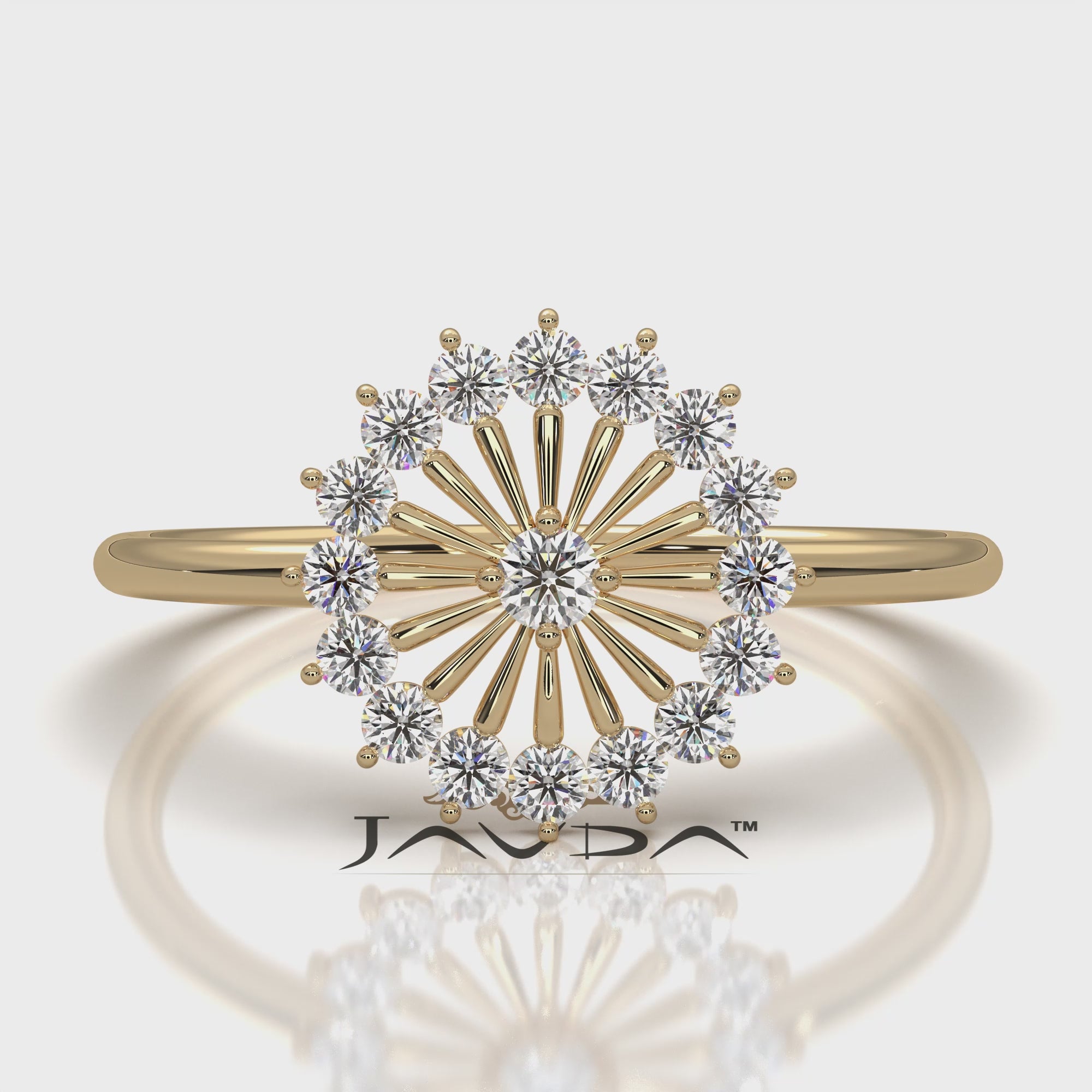 Sleek and Light Weight Fashion Halo Round Lab Diamond Ring 0.23ctw.