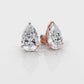 Pear Lab Grown Diamond Stud Earring IGI Certified in 14k White Gold 4.41 Ctw.