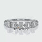 Slim 5 Stone Baguette Lab Diamond Bezel Set Minimalist Fashion Ring 0.19ctw.