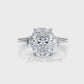 3 Stone Radiant Lab Grown Diamond Engagement Ring IGI 14k White Gold 5.04 Ctw.