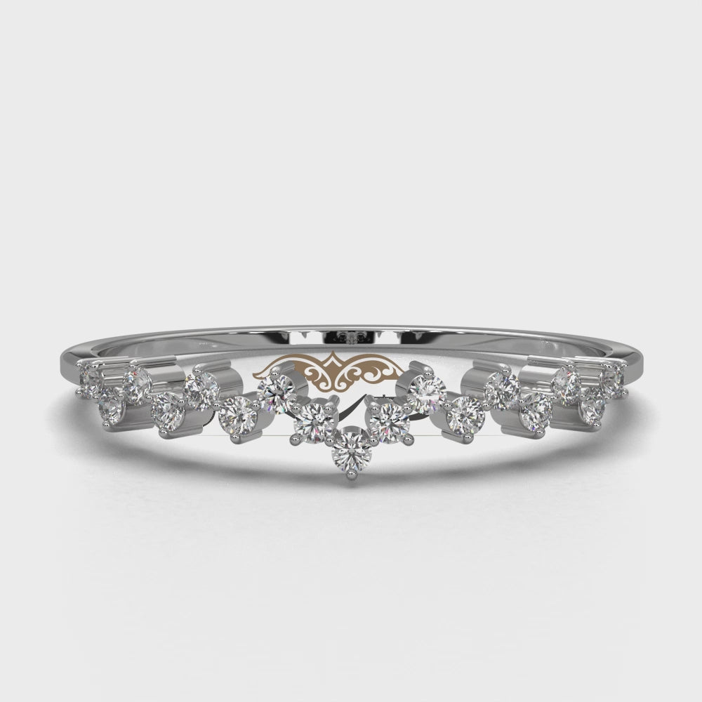 Stackable Round Lab Diamond Prong Setting Fashion Ring 0.11ctw.