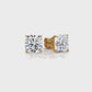 Cushion Lab Grown Diamond Stud Earring IGI Certified in 14k White Gold 6.02 Ctw.
