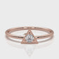 Triangle Milgrain Round Lab Diamond Fashion Anniversary Ring 0.10ctw.