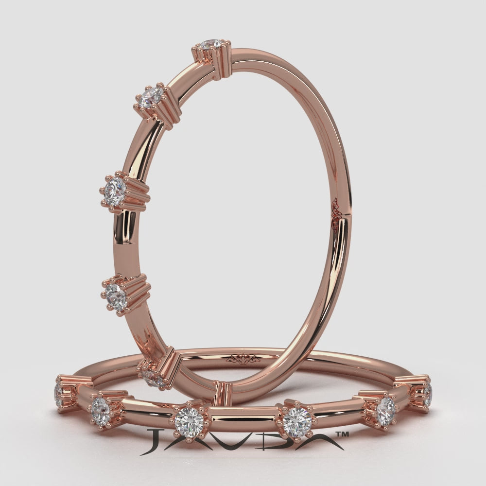 Slim Prong Set Fashion Round 6 Stone Lab Diamond Ring 0.08ctw.