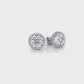 Round Lab Grown Diamond Claw Prong Women's Earring 14k White Gold 2.28 Ctw.