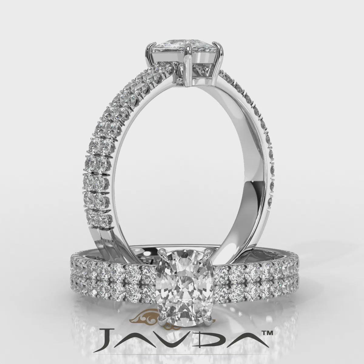 U Shape Prong Setting Lab Grown Diamond Engagement Ring IGI Certified 1.75 Ctw.