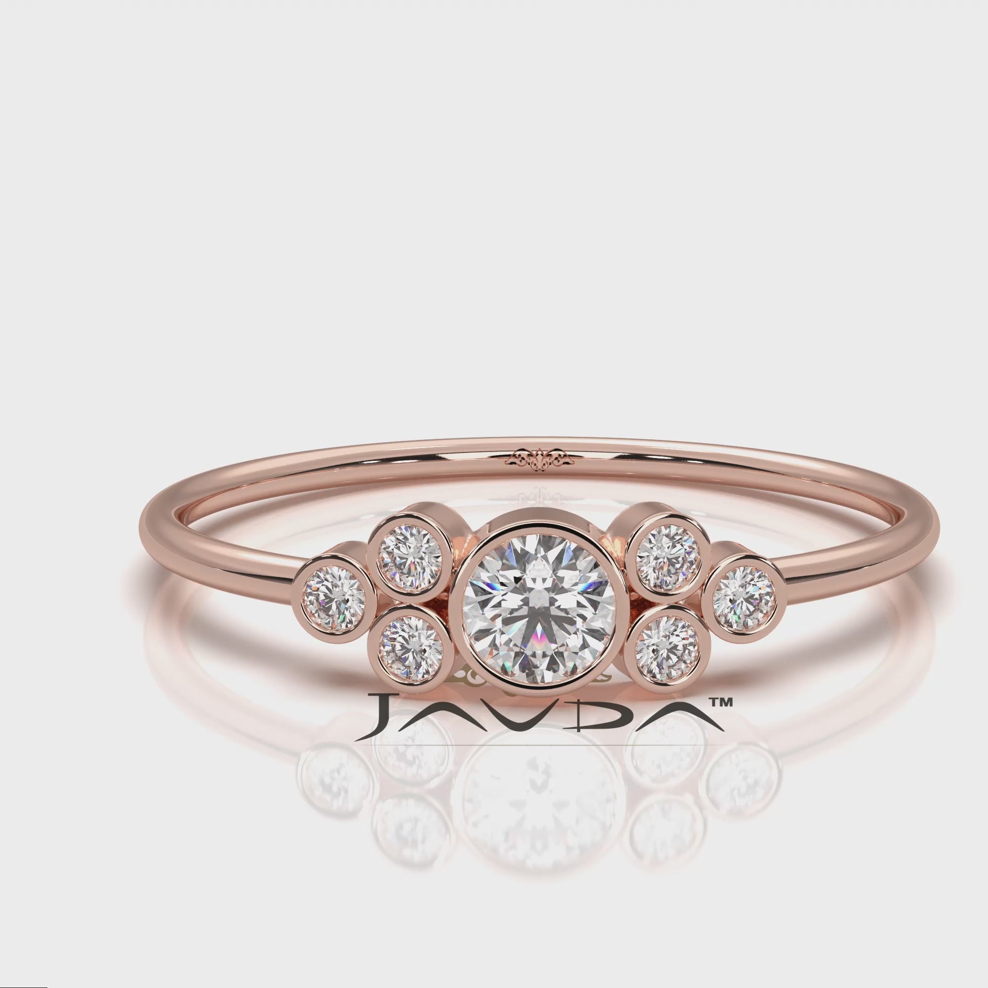 Stackable Bezel Cluster Round Lab Diamond Anniversary Ring 0.18ctw.