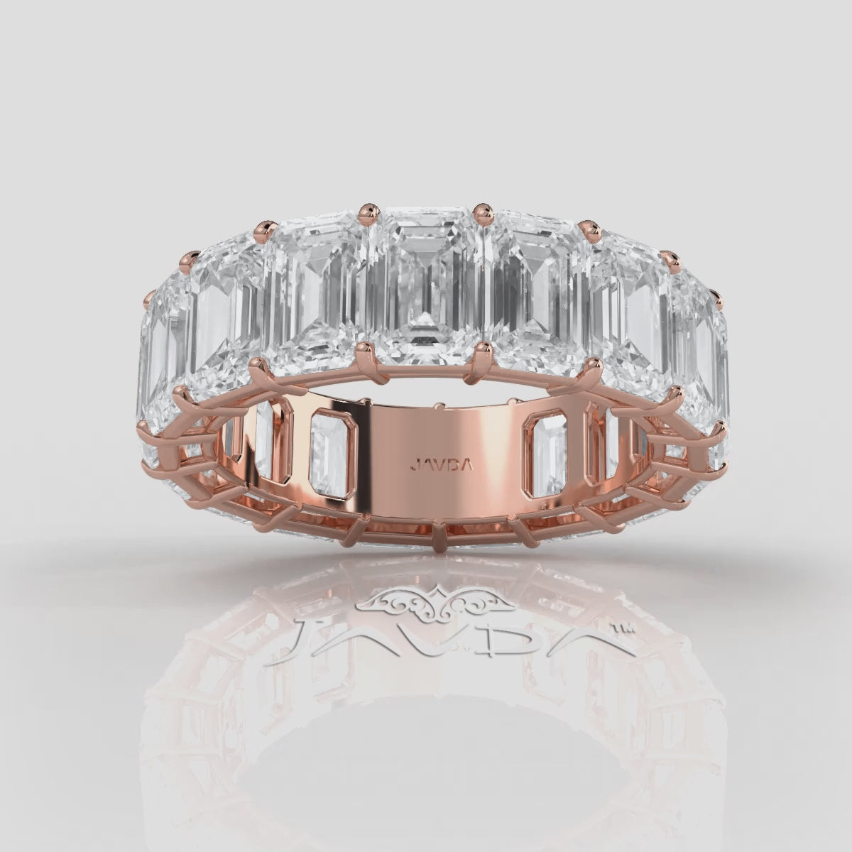 Emerald Cut Lab Grown Diamond Women's Eternity Wedding Band 5.2 Ctw.