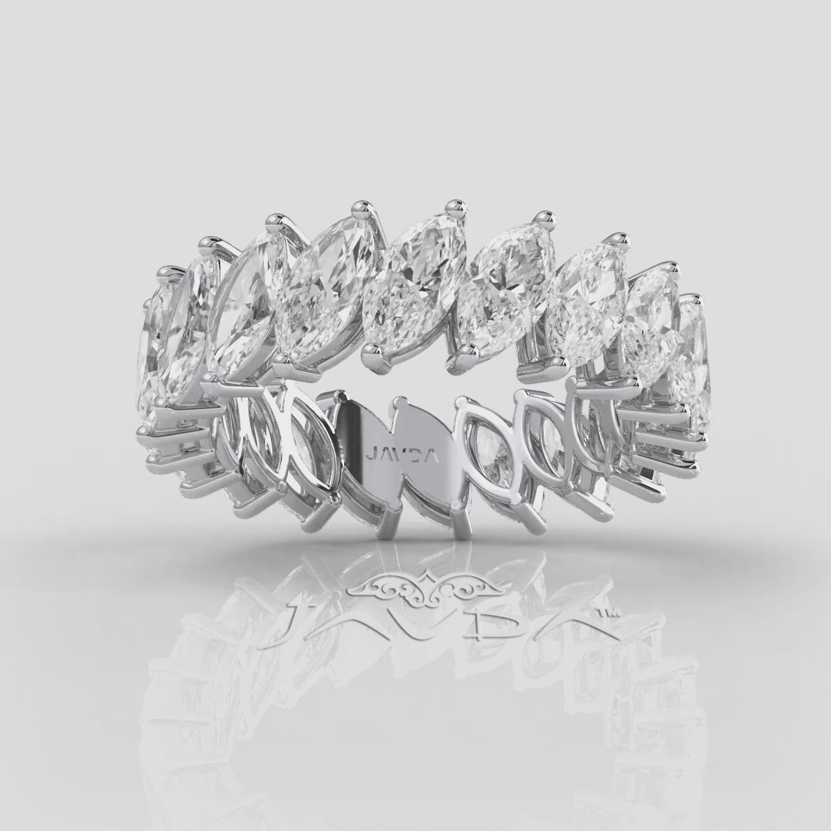 Marquise Eternity Lab-Grown Diamond Prong Set Women's Wedding Band 2.76 Ctw.