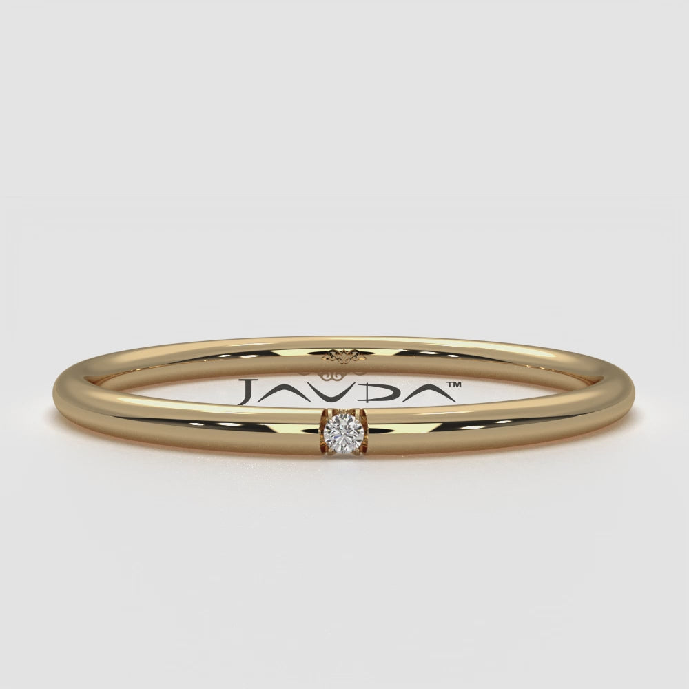 Minimalist Single Round Lab Diamond Fashion Ring 0.01ctw.