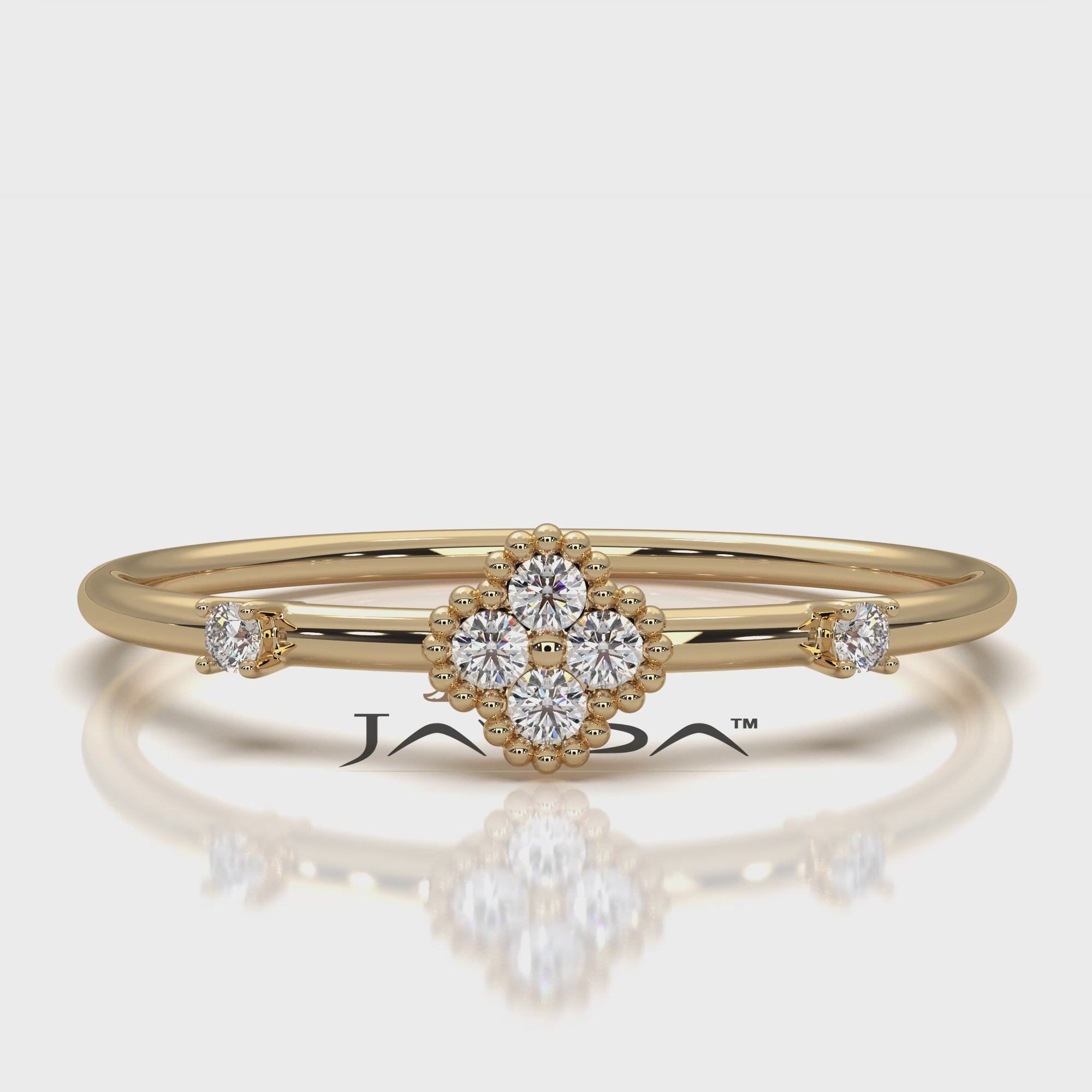 Petite Milgrain Minimalist Round Lab Diamond Fashion Ring 0.05ctw.