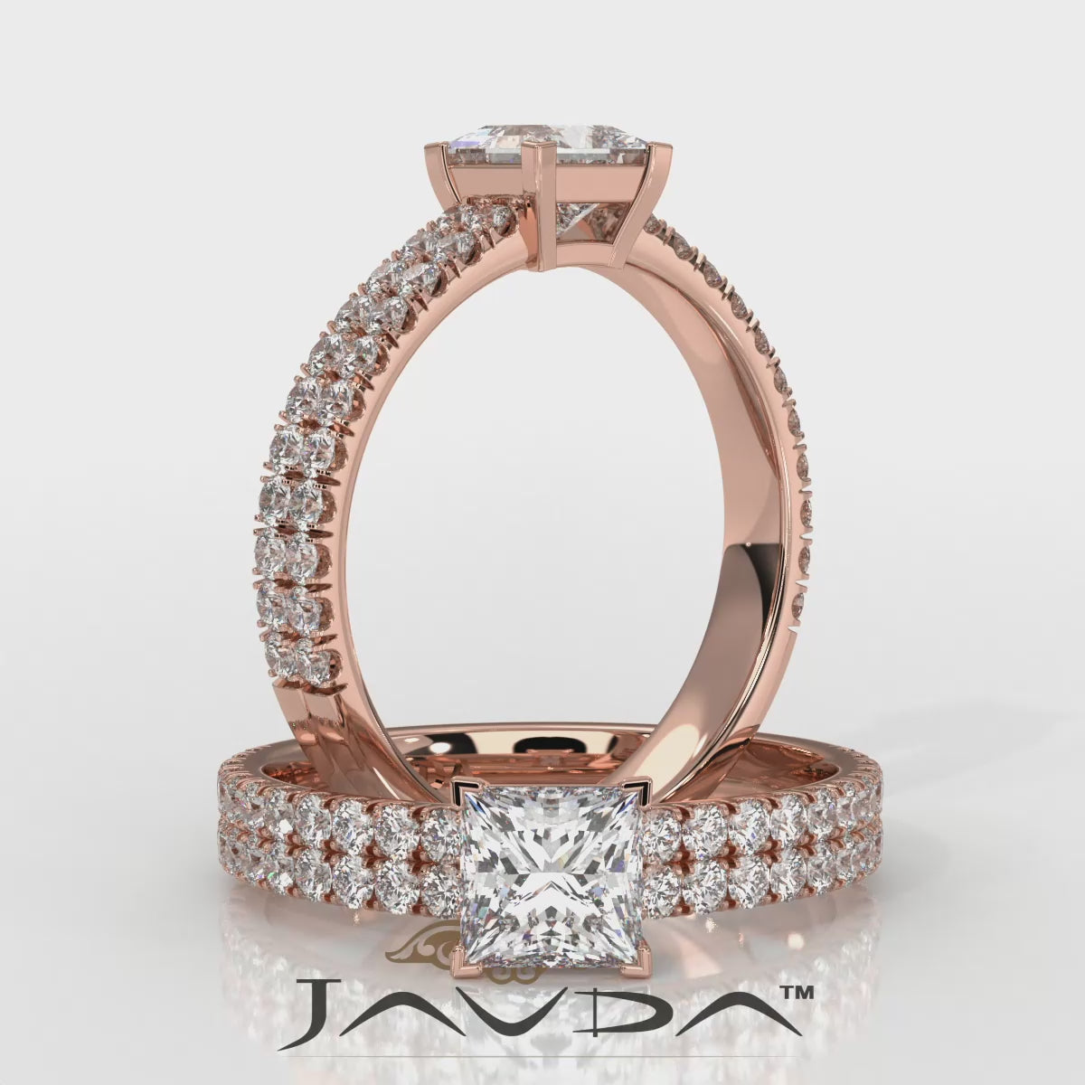 U Shape Prong Setting Lab Grown Diamond Engagement Ring IGI Certified 1.75 Ctw.