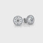 Round Lab Grown Diamond Claw Prong Women's Earring 14k White Gold 2.28 Ctw.