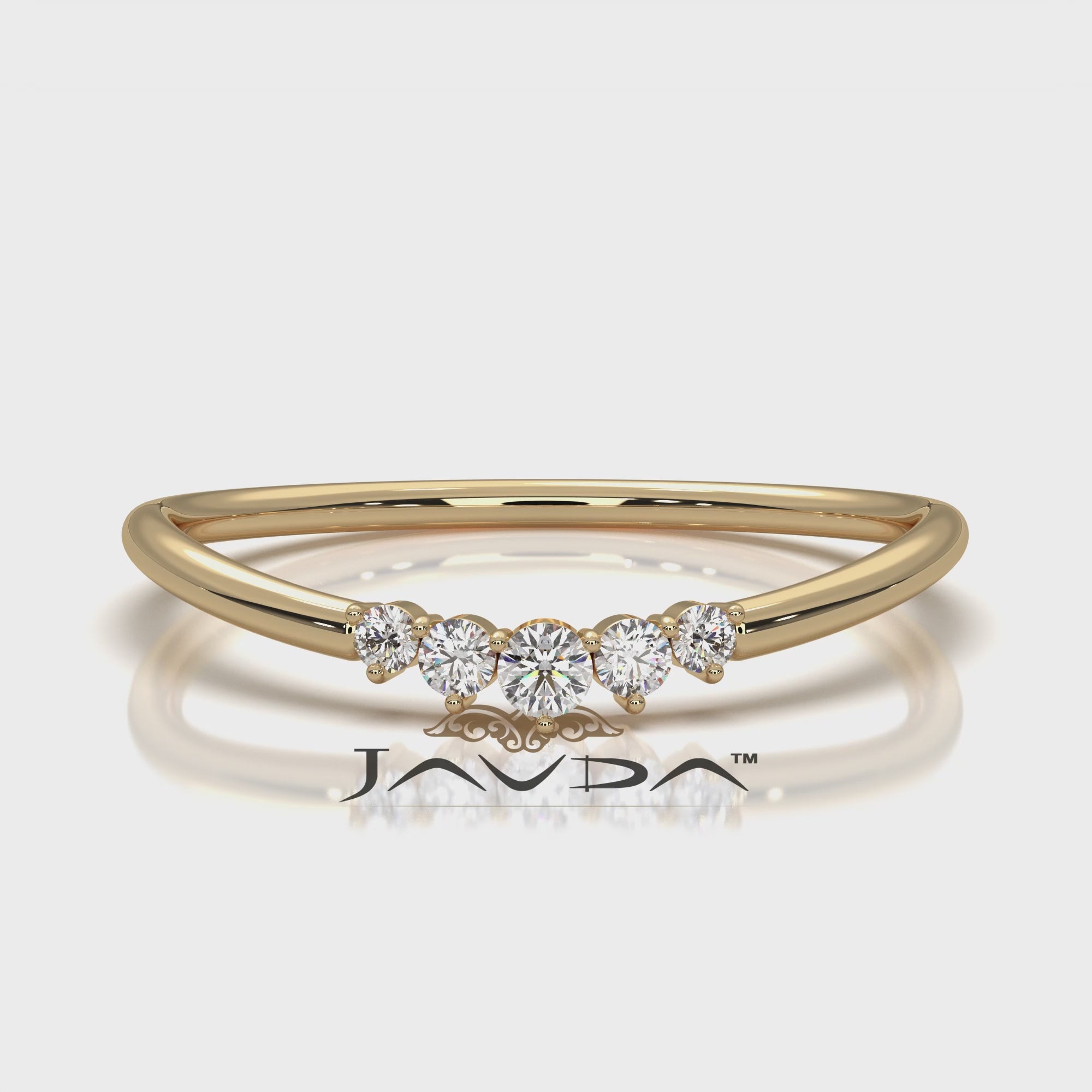 Sleek & Slim 5 Stone Round Shape Lab Diamond Fashion Ring 0.06ctw.