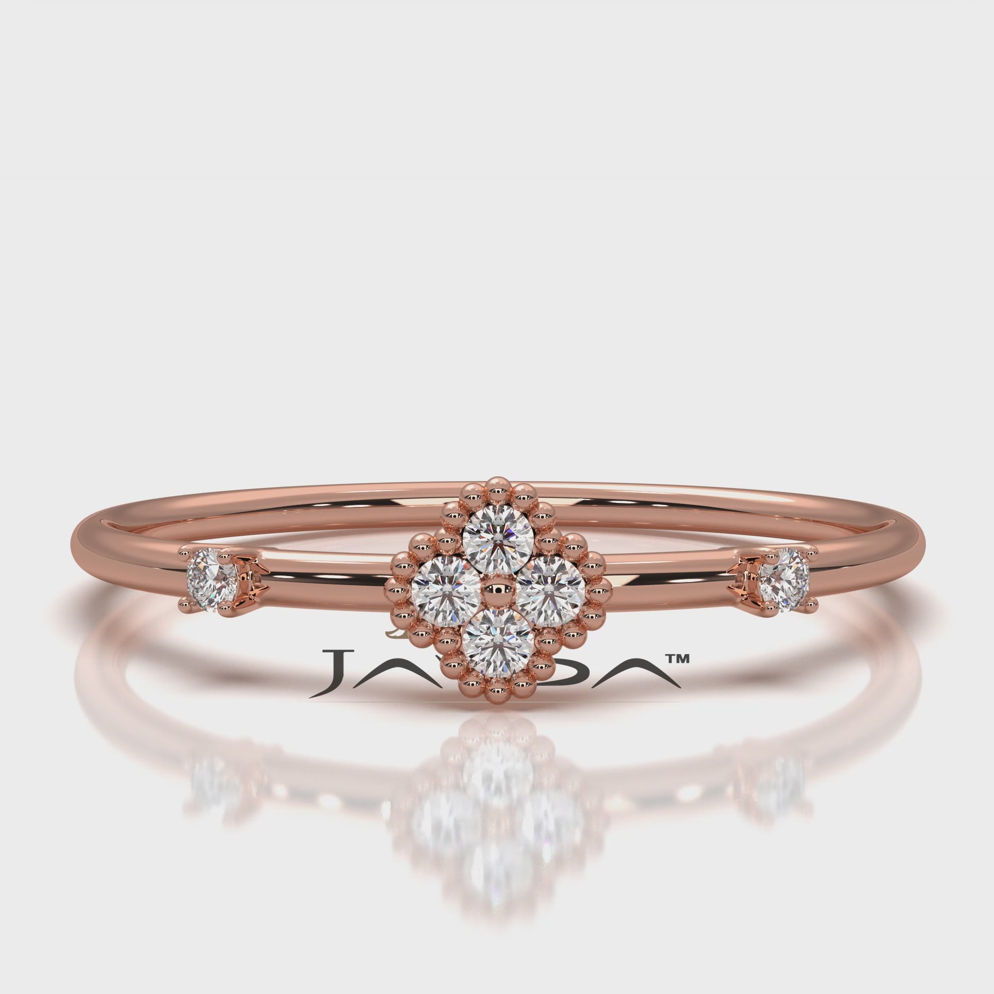 Petite Milgrain Minimalist Round Lab Diamond Fashion Ring 0.05ctw.