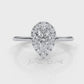 Pear Diamond Engagement U Cut Prong Setting Ring 0.50 Ctw.