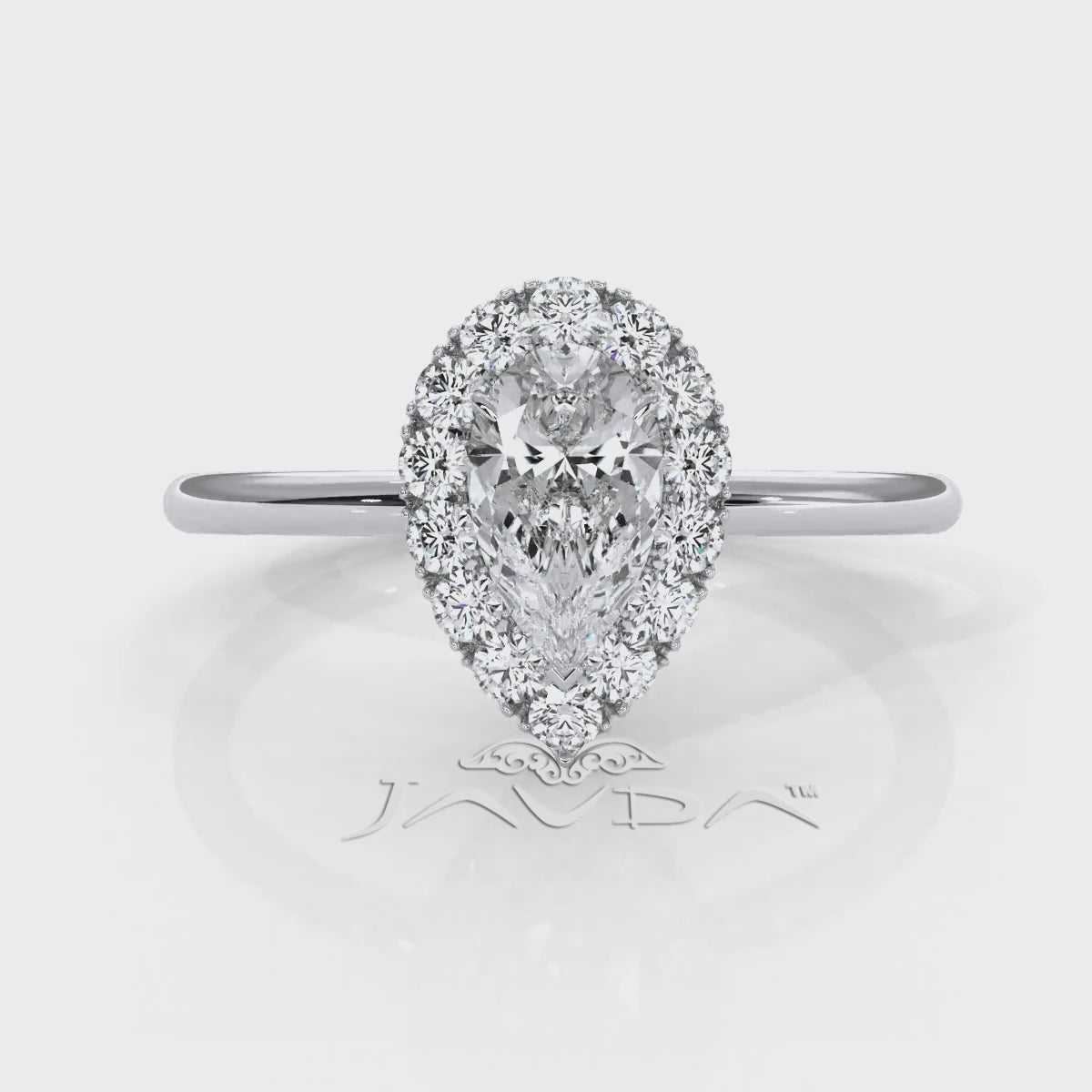 Pear Diamond Engagement U Cut Prong Setting Ring 0.50 Ctw.