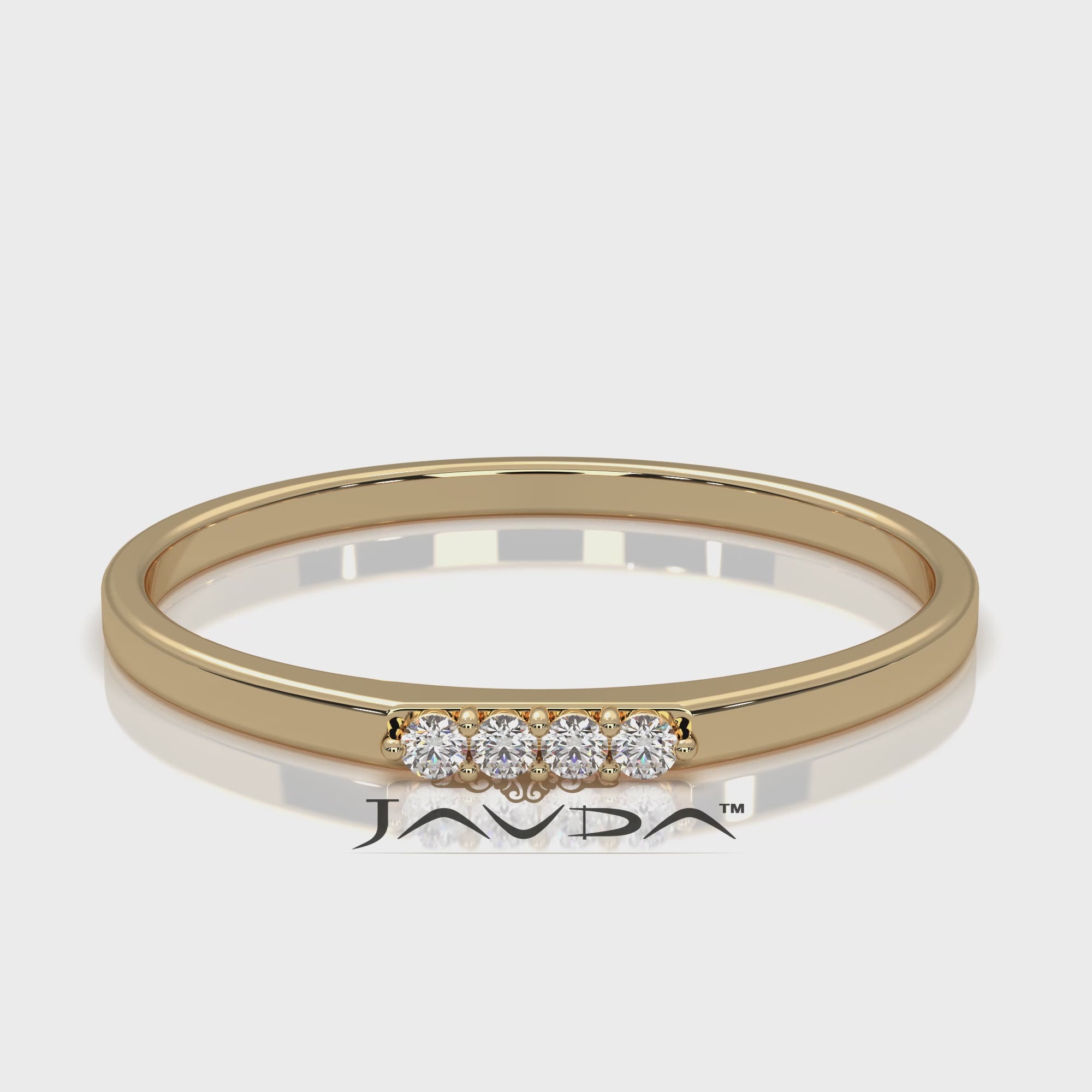 Stackable Round Lab Diamond Prong Set Promise Ring 0.03ctw.