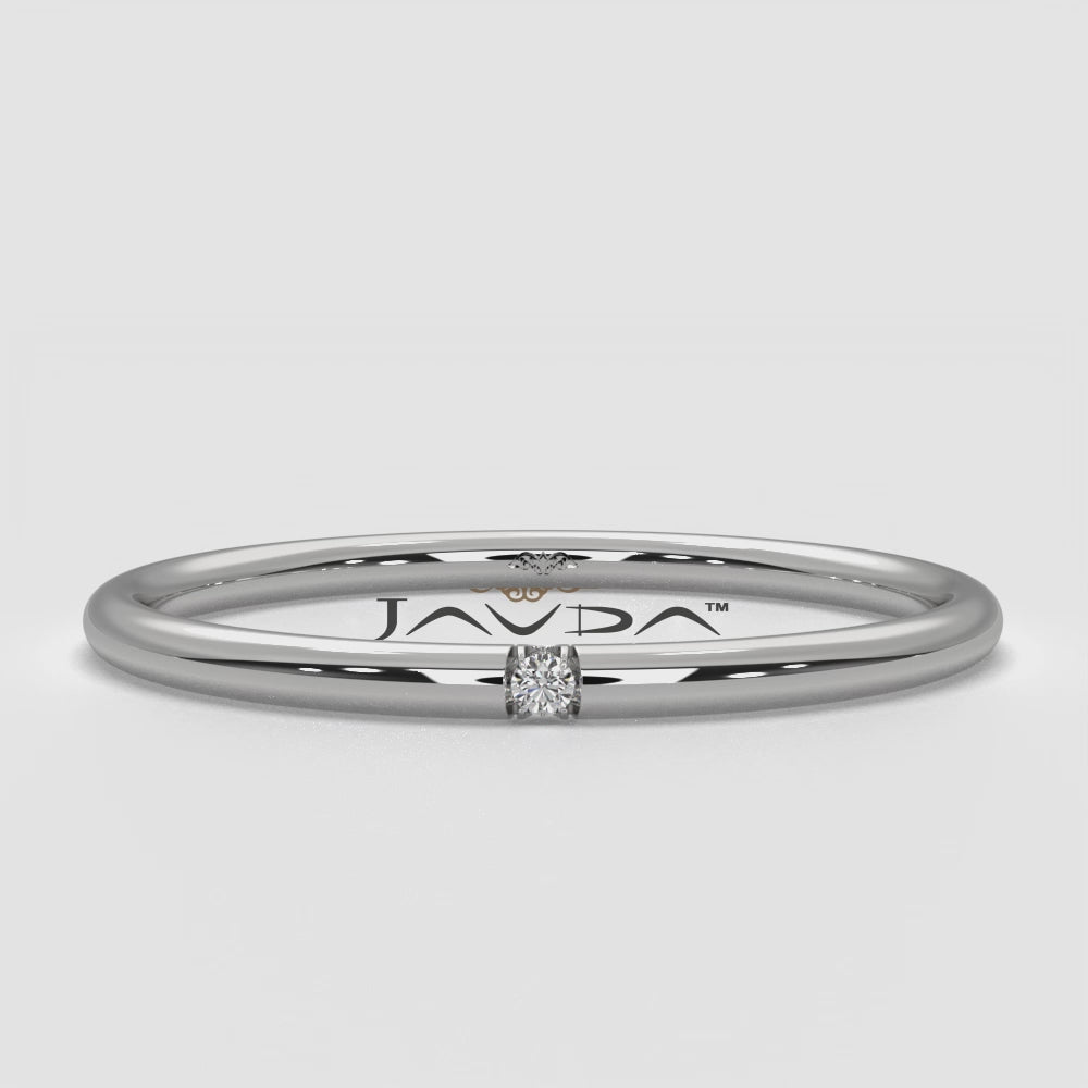 Minimalist Single Round Lab Diamond Fashion Ring 0.01ctw.