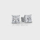 Princess Lab Grown Diamond Stud Earring IGI Certified in 14k White Gold 6 Ctw.
