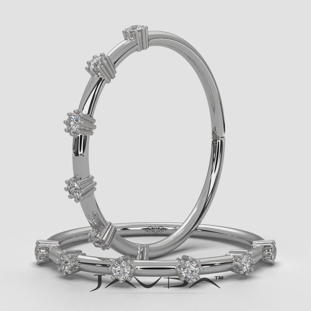 Slim Prong Set Fashion Round 6 Stone Lab Diamond Ring 0.08ctw.