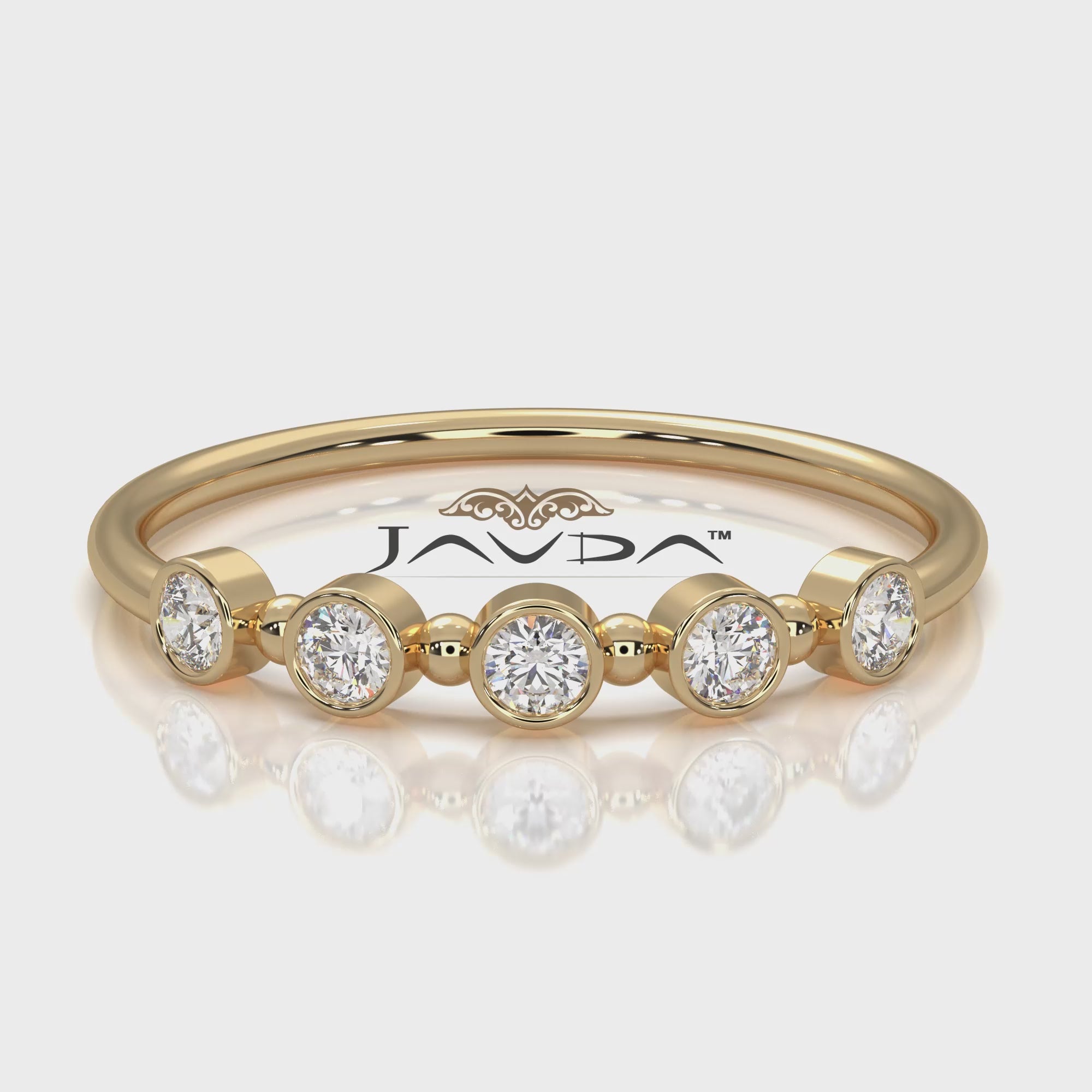 Minimalist Round Cut Lab Diamond Bar Set Anniversary Ring 0.15ctw.