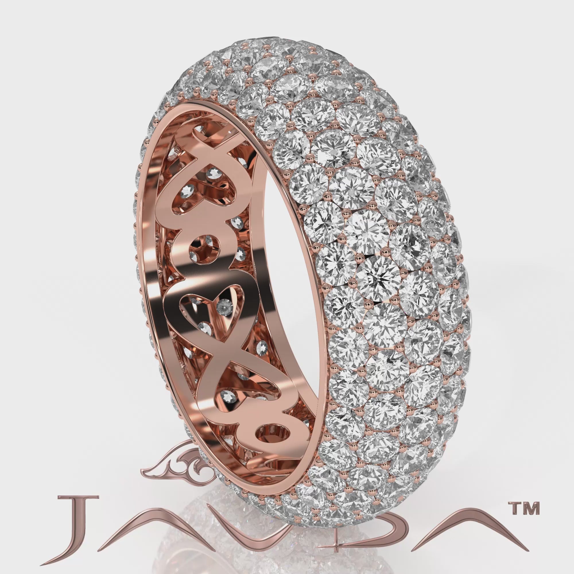 5 Row Round Lab Grown Diamond Women's Eternity Wedding Band 3.95 Ctw.