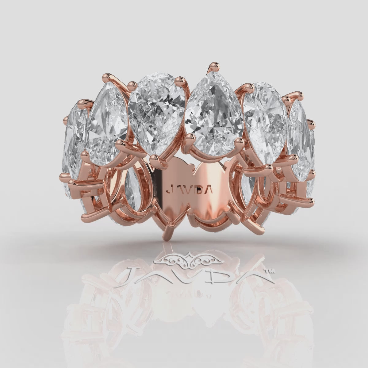 Teardrop Style Pear Lab Grown Diamond Women's Eternity Wedding Band 10.52 Ctw.