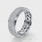 Matte Finish 4 Row Round Diamond Eternity Men Wedding Band 14k White Gold 2.83 Ctw.